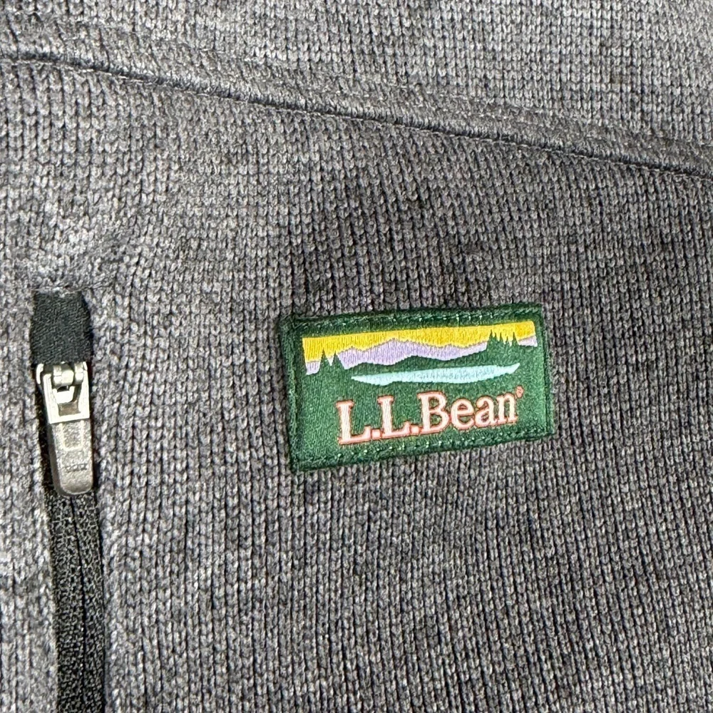 L.L. Bean Men's XL Reg Slightly Fitted Charcoal Fleece Performance Jacket Logo